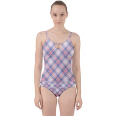 Pastel Pink And Blue Plaid Cut Out Top Tankini Set by NorthernWhimsy
