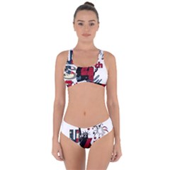 4th Of July Independence Day Criss Cross Bikini Set by Valentinaart