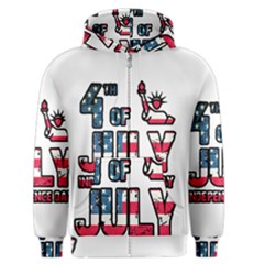 4th Of July Independence Day Men s Zipper Hoodie by Valentinaart