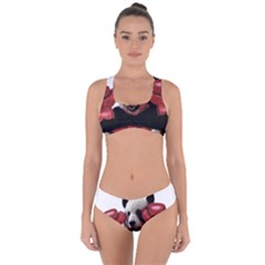 Boxing Panda  Criss Cross Bikini Set by Valentinaart