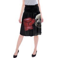 Boxing Panda  Midi Beach Skirt by Valentinaart