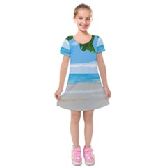 Landscape Kids  Short Sleeve Velvet Dress by Valentinaart