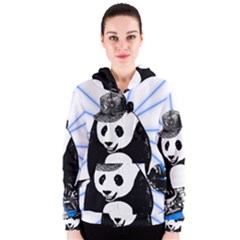 Deejay Panda Women s Zipper Hoodie by Valentinaart