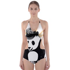 Deejay Panda Cut-out One Piece Swimsuit by Valentinaart