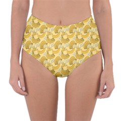 Yellow Banana Pattern Reversible High-waist Bikini Bottoms by NorthernWhimsy