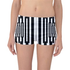 Black Stripes Endless Window Reversible Boyleg Bikini Bottoms by designworld65
