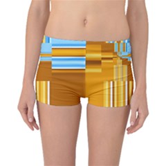 Endless Window Blue Gold Boyleg Bikini Bottoms