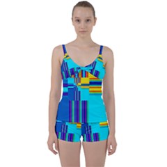 Colorful Endless Window Tie Front Two Piece Tankini by designworld65