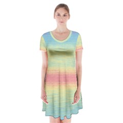 Ombre Short Sleeve V-neck Flare Dress by ValentinaDesign