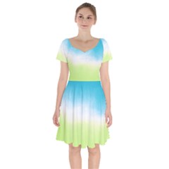 Ombre Short Sleeve Bardot Dress by ValentinaDesign