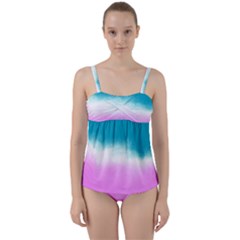 Ombre Twist Front Tankini Set by ValentinaDesign