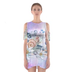 Snail And Waterlily, Watercolor Shoulder Cutout One Piece by FantasyWorld7