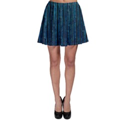 Stylish Abstract Blue Strips Skater Skirt by gatterwe