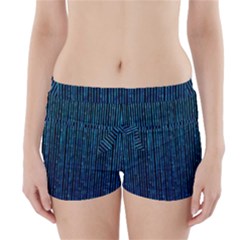 Stylish Abstract Blue Strips Boyleg Bikini Wrap Bottoms by gatterwe