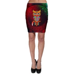 Cute Owl, Mandala Design Bodycon Skirt by FantasyWorld7
