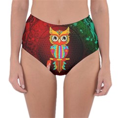Cute Owl, Mandala Design Reversible High-waist Bikini Bottoms by FantasyWorld7