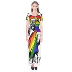 Lgbt New York Short Sleeve Maxi Dress by Valentinaart