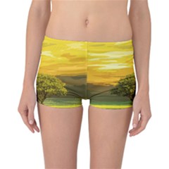Landscape Reversible Boyleg Bikini Bottoms by Valentinaart