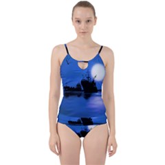 Open Sea Cut Out Top Tankini Set by Valentinaart