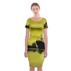 Open Sea Classic Short Sleeve Midi Dress by Valentinaart