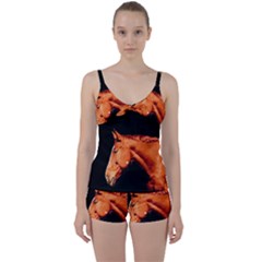 Horse Tie Front Two Piece Tankini by Valentinaart