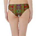 Rainbow Flowers In Heavy Metal And Paradise Namaste Style Hipster Bikini Bottoms View2