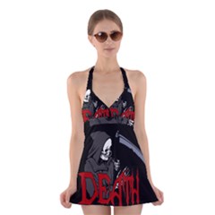 Death - Halloween Halter Swimsuit Dress by Valentinaart