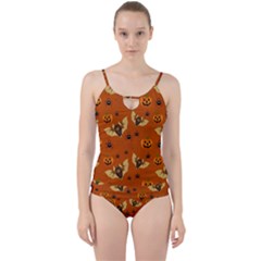 Bat, Pumpkin And Spider Pattern Cut Out Top Tankini Set by Valentinaart