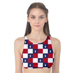 American Flag Star White Red Blue Tank Bikini Top by Mariart