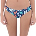 Blue Tossed Flower Floral Reversible Hipster Bikini Bottoms View1