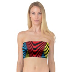 Door Pattern Line Abstract Illustration Waves Wave Chevron Red Blue Yellow Black Bandeau Top by Mariart