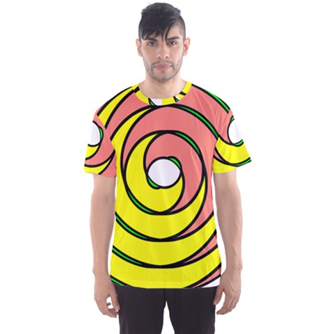Double Spiral Thick Lines Circle Men s Sports Mesh Tee by Mariart