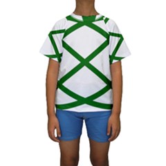 Lissajous Small Green Line Kids  Short Sleeve Swimwear by Mariart