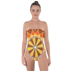 Ornaments Art Line Circle Tie Back One Piece Swimsuit by Mariart
