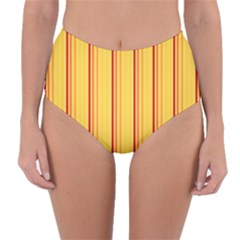 Red Orange Lines Back Yellow Reversible High-waist Bikini Bottoms by Mariart