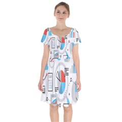 Science Mathematics Formula Short Sleeve Bardot Dress by Mariart