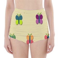 Spring Butterfly Wallpapers Beauty Cute Funny High-waisted Bikini Bottoms by Mariart