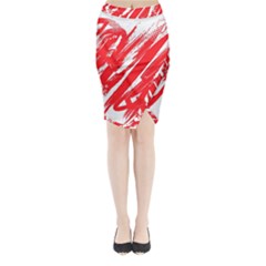 Valentines Day Heart Modern Red Polka Midi Wrap Pencil Skirt by Mariart