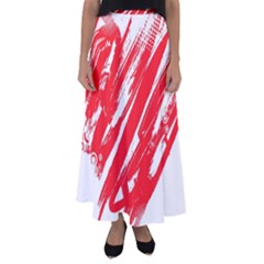 Valentines Day Heart Modern Red Polka Flared Maxi Skirt by Mariart
