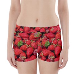 Strawberries Berries Fruit Boyleg Bikini Wrap Bottoms by Nexatart