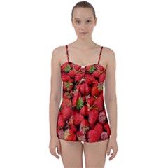 Strawberries Berries Fruit Babydoll Tankini Set by Nexatart