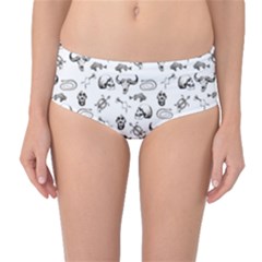Skeleton Pattern Mid-waist Bikini Bottoms by Valentinaart