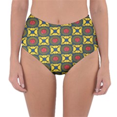 African Textiles Patterns Reversible High-waist Bikini Bottoms by Mariart