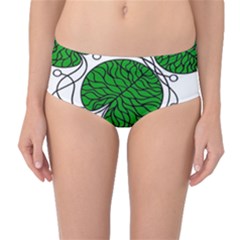 Bottna Fabric Leaf Green Mid-waist Bikini Bottoms by Mariart