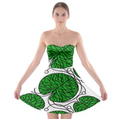 Bottna Fabric Leaf Green Strapless Bra Top Dress by Mariart