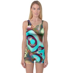 Multiscale Turing Pattern Recursive Coupled Stone Rainbow One Piece Boyleg Swimsuit by Mariart