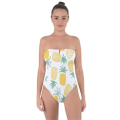Pineapple Fruite Seamless Pattern Tie Back One Piece Swimsuit by Mariart