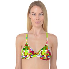 Colorful Shapes On A White Background                             Reversible Tri Bikini Top by LalyLauraFLM