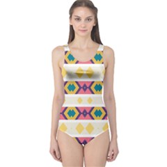 Rhombus And Stripes                            Women s One Piece Swimsuit by LalyLauraFLM