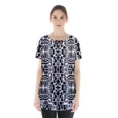 Psychedelic Pattern Flower Black Skirt Hem Sports Top by Mariart